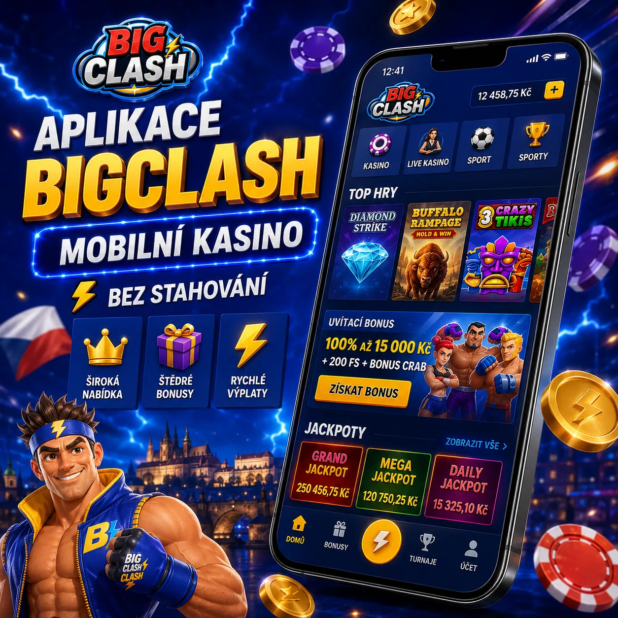 BigClash Cesko mobilni hrani